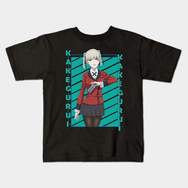 Kirari Momobami Kakegurui Kakegurui Twin Color Stripe Kids T-Shirt by CarolIrvine